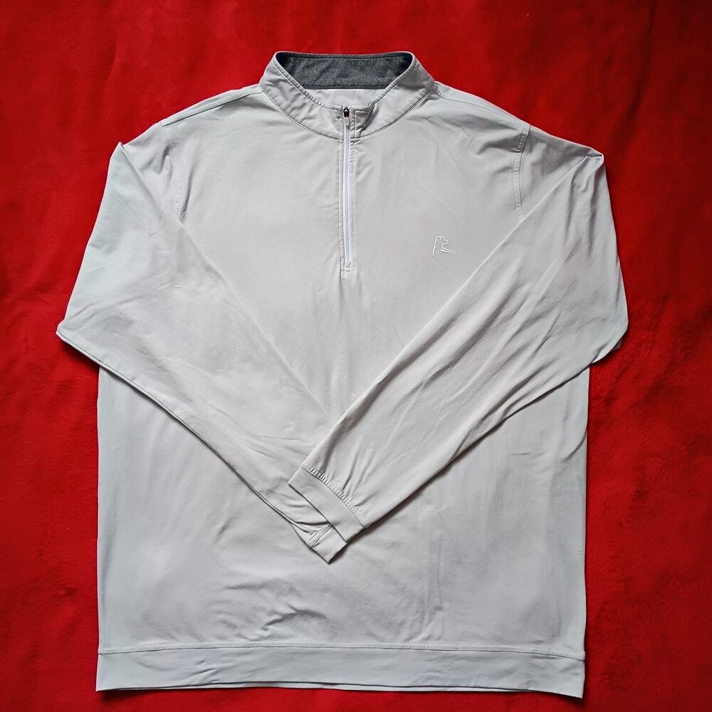 Rhoback Quarter Zip Performance Pullover Men's Size XXL 2X Heathered Grey